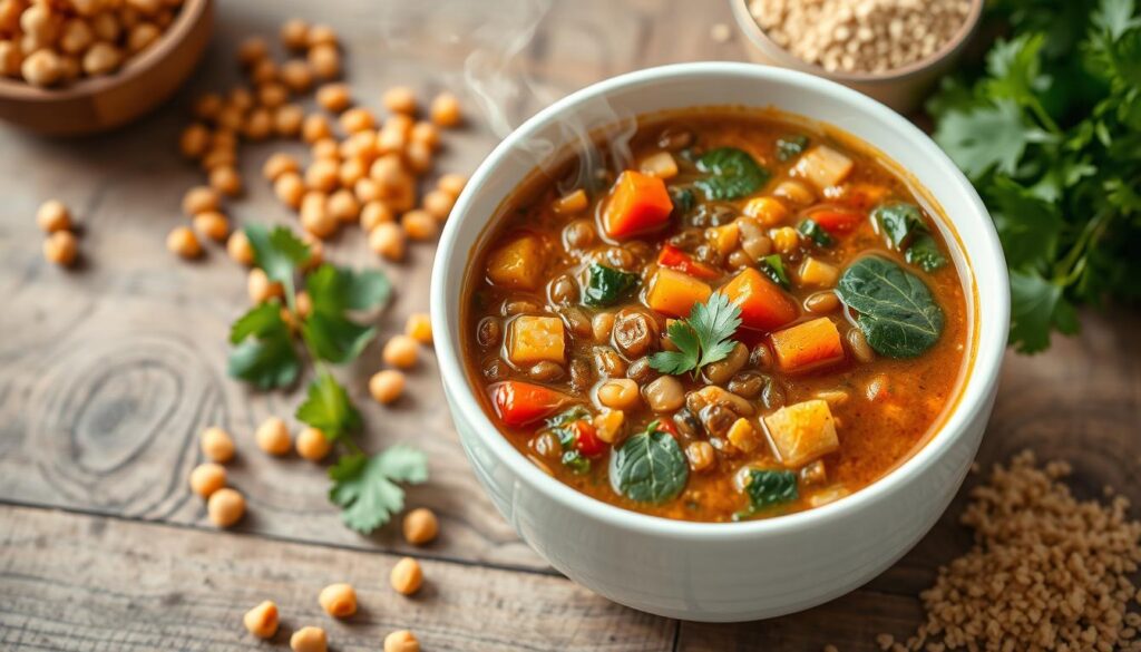 high-protein vegan soup